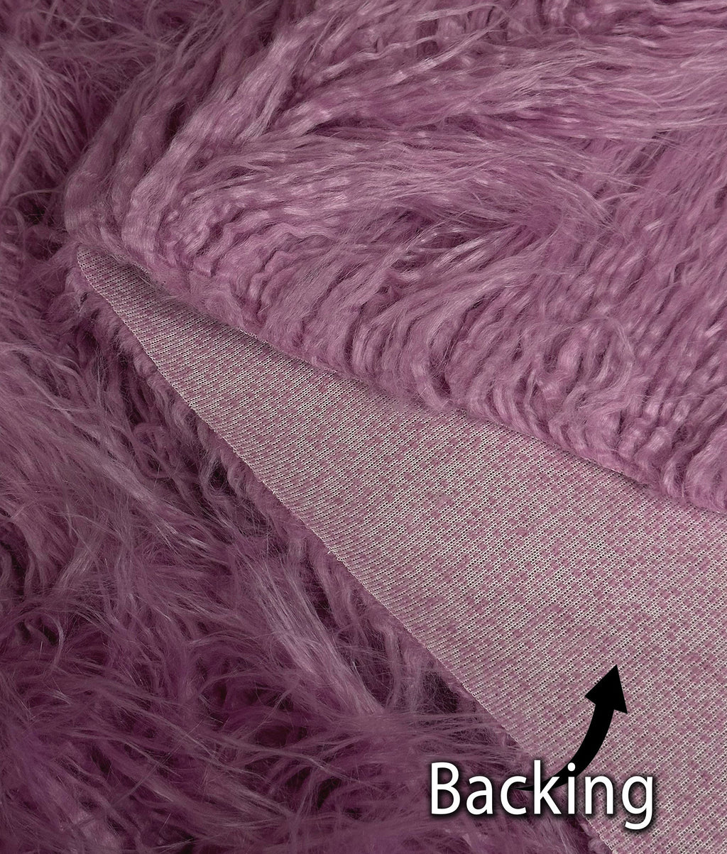 Continuous FUR Faux (Dusty 3.5" Cosplay LONG Per Yarn Pile Fake Yard 2.3oz Sold Japanese Craft, Yak Retardant Sewing CURLY Yard / 58" Wide by Fire Rose)