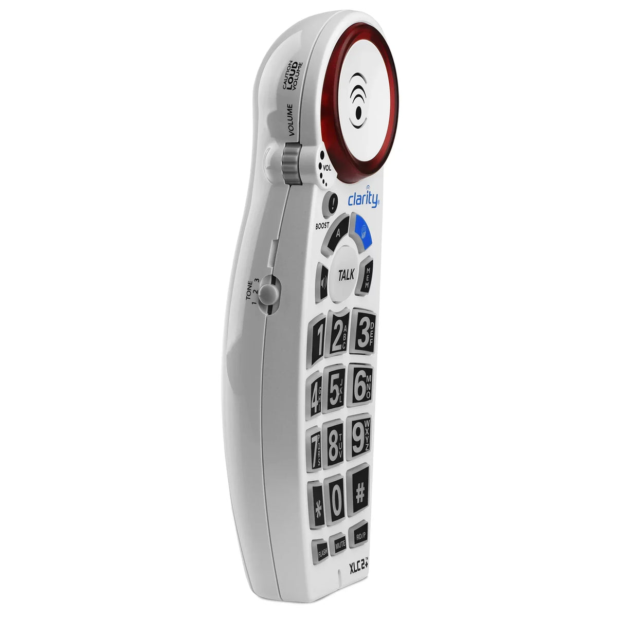 Cordless White Clarity Caller Speakerphone Button Talking with ID, Big Amplified