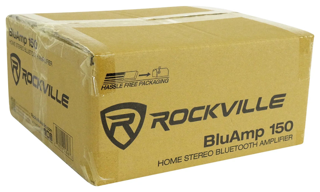 Amplifier BLUAMP Bookshelf 6.5" w/ Bluetooth+(4) 150 Speakers+Stands Rockville