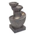 Bowl Cascading Fountain Outdoor Gray 26" Melrose