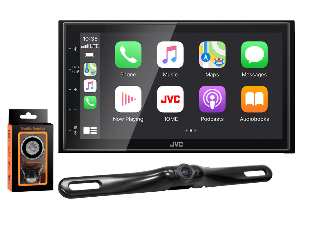 Touchscreen Phone & Rearview 6.75" Multimedia Camera Monitor+Absolute Magnet CAM880 fixed JVC KW-M56BT Receiver Holder w/ Digital
