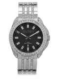 Silver (FG170014) Adult Elgin Watch Round Male in Analog Black with Dial