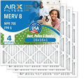 16x16x1 5 Pack Filters 700 16x16x1 Filter USA Comparable Air FPR 4 Air by AC AIRX Filter MPR MERV to Furnace 8 Electrostatic FILTERS AIR. WICKED & Made Conditioner HVAC Pleated CLEAN Premium