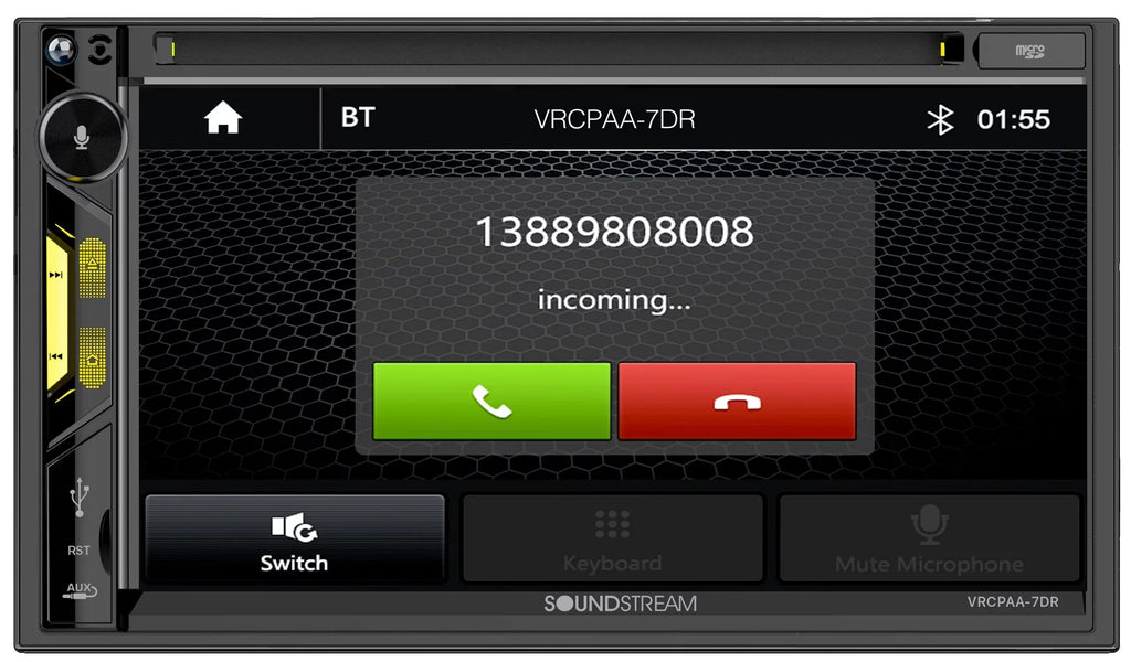 Receiver Monitor DVD 7" Soundstream AUTO+Camera w/CARPLAY/ANDROID Car VRCPAA-7DR