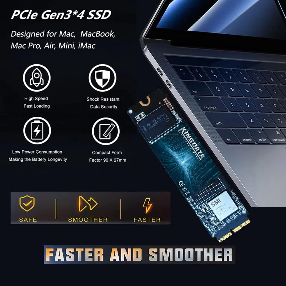PCIe for Drive Storage Air/Pro/iMac Your State SSD for Internal KINGDATA Upgrade Performance and 512GB Capacity High-Speed NVMe Solid MacBook, MacBook Boost