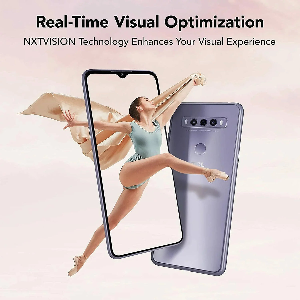SE Smartphone, Unlocked V-Notch 64GB + Fast 4000mAh Version US Cell AI 4GB TCL Display, Silver MP Rear ROM, Android 10 ICY RAM with Triple-Camera 6.52" Phone Battery, 16 Charging
