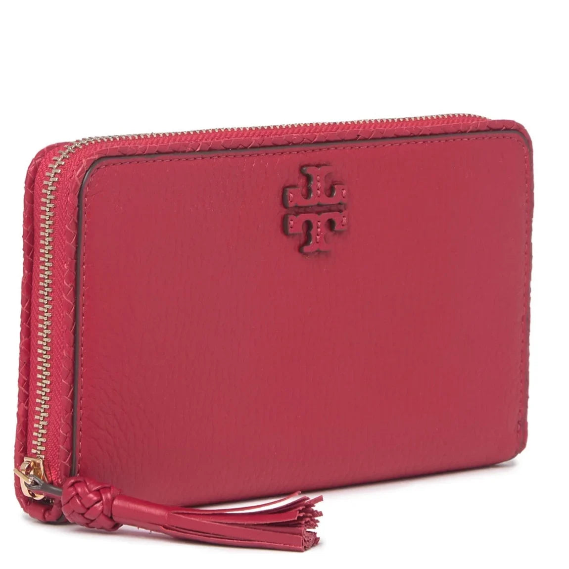 Tory Zip Around Burch Wallet Pebbled (Kir Royale) Leather Taylor Continental