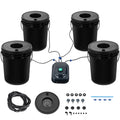 Grow Growing 4 SKYSHALO with Hydroponic Gallon System DWC Bucket, Kit Pump 5 Water Culture Buckets Deep Hydroponics