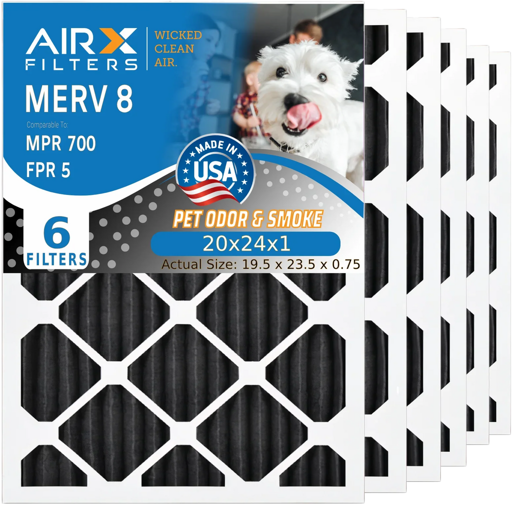 AC Air MERV AIR. USA & Filter 700 CLEAN HVAC Filter Made Carbon Pack 5 Furnace by Odor MPR 20x24x1 WICKED FILTERS Premium Eliminator 8 AIRX Filters 20x24x1 6 Comparable to FPR