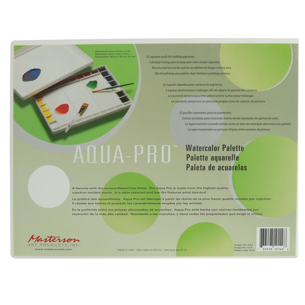 x 11-1/2" Masterson Watercolor Pro 15-1/2" Palette, Aqua