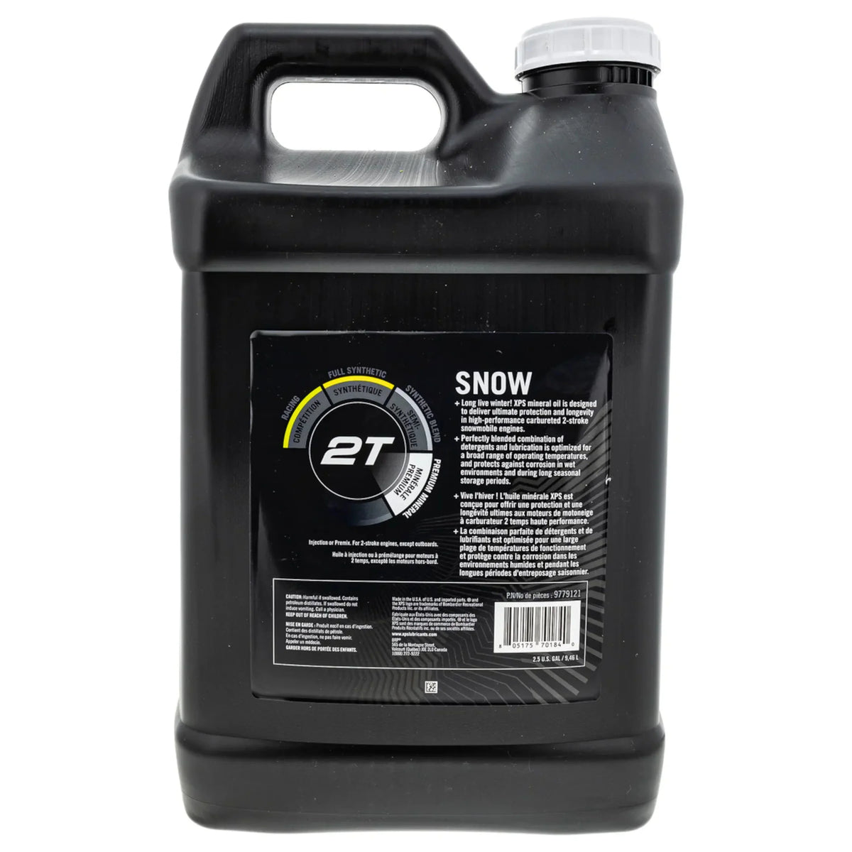 OEM Ski-Doo Mineral 2.5 2-Stroke Snow Gallon, Premium New 9779121 Oil, XPS