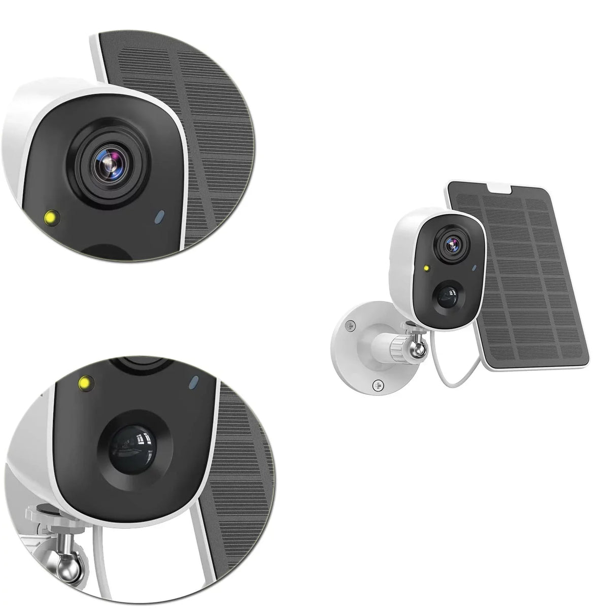 Solar Surveillance Audio, Motion WiFi Security Siren Wireless 2-Way Waterproof Powe Storage,IP65 Detection, Outdoor, Alarm,Cloud/SD Vision Color Camera Camera, Battery Night 1080P