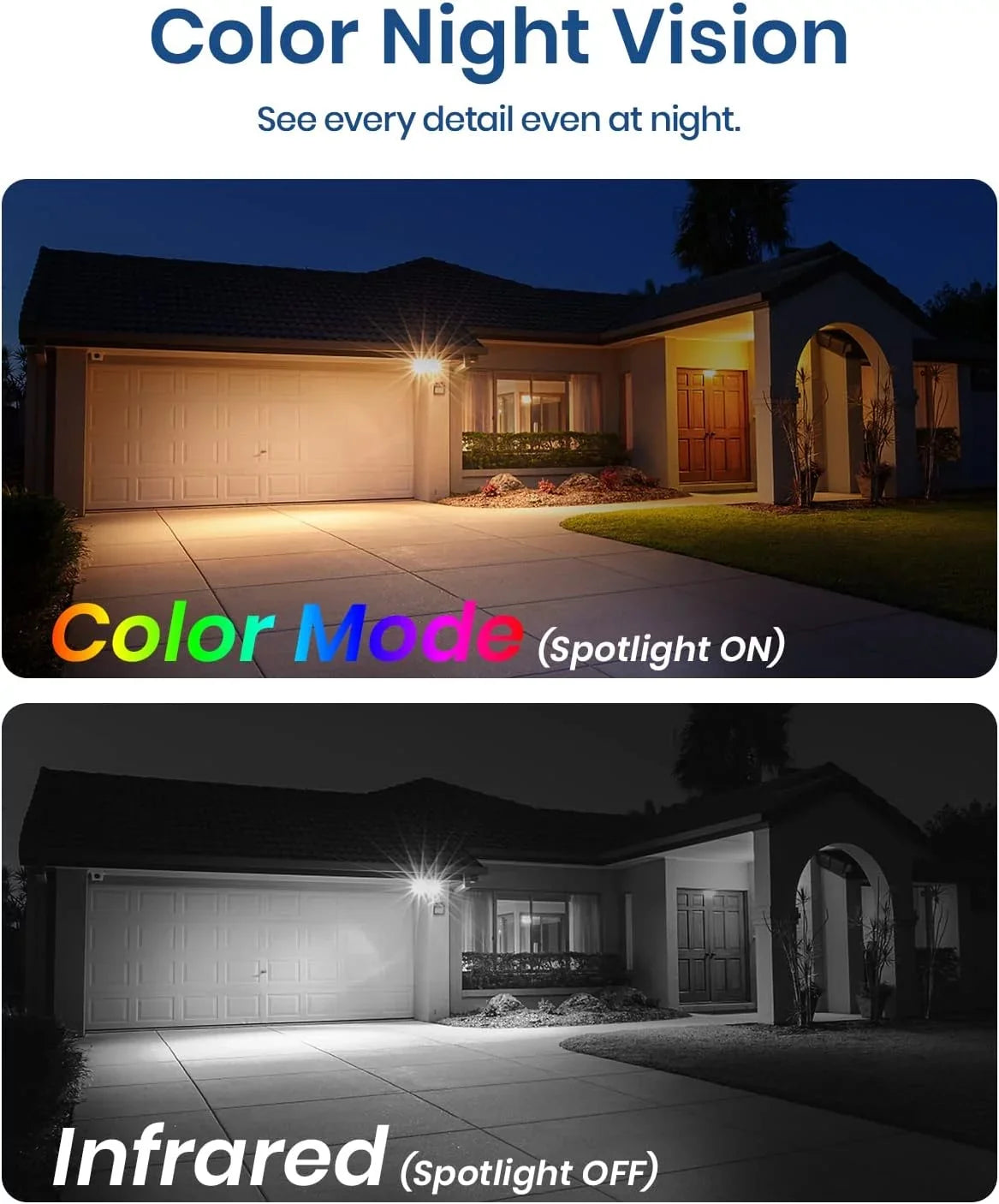 with Alexa 2-Way Spotlight Cameras Talk,Wifi Alarm, AI Security Solar Detection Motion Siren Night Outdoor 2K with & Wireless Outdoor with Color Work Vision, Camera