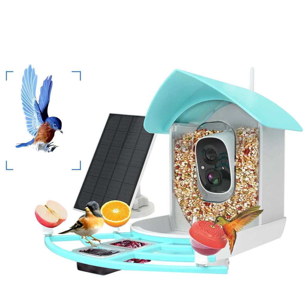 Camera Powered With camera,Feeder Andoer Camera Feeder Solar With Feeder Ai Camera CameraVideo Smart Vico Surveillance Camera Wireless Wifi Pir Ai 1080p Species AppAi Deterrent Squirrel