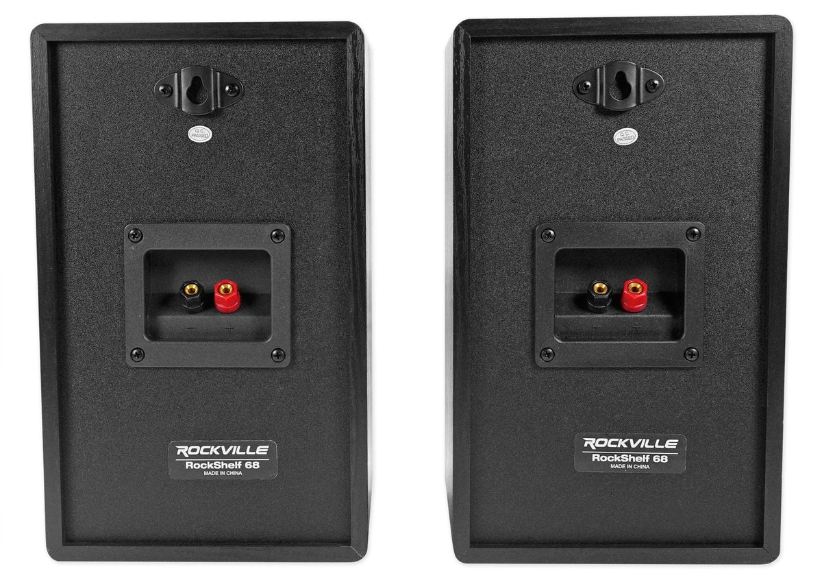 Amplifier BLUAMP Bookshelf 6.5" w/ Bluetooth+(4) 150 Speakers+Stands Rockville