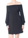 STUART Sheath Shoulder 8 Dress Womens Off Darted JILL $298 Zippered Black B+B