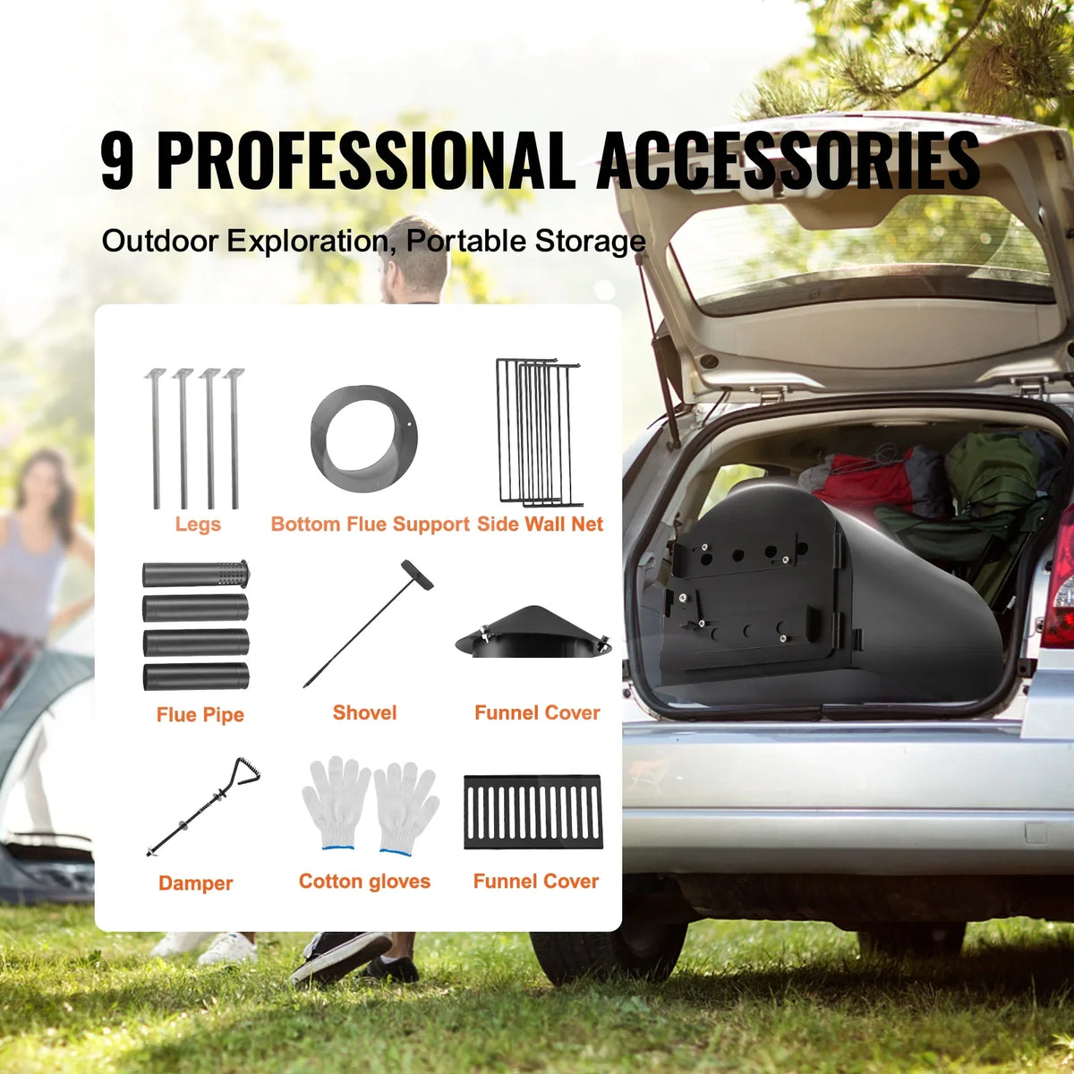 Tent Portable Stove w/ 118 BBQ Hot Pipes Camping for Stove Outdoor Wood SKYSHALO in