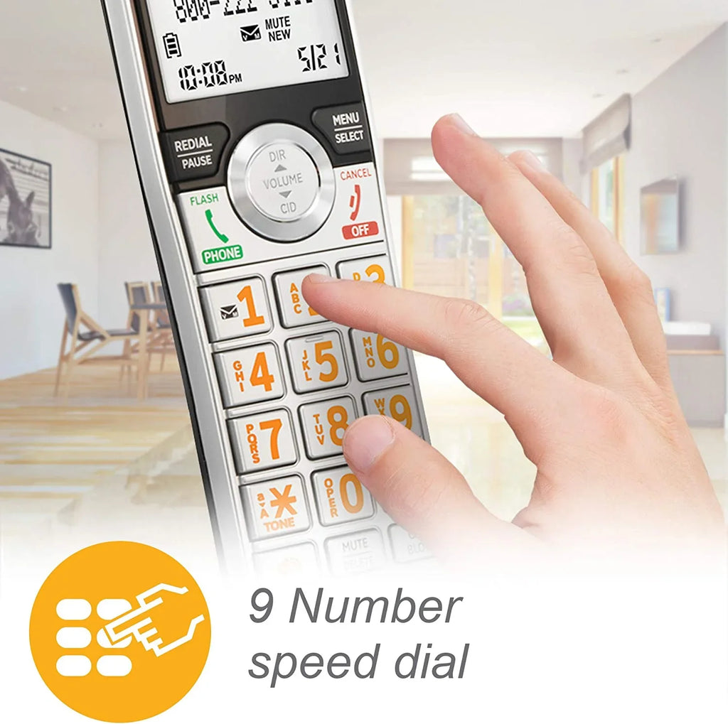 AT&T CL84107 DECT with with Phone 6.0 Blocker, Black/Silver Smart Call Handset Corded/Cordless 1 Expandable