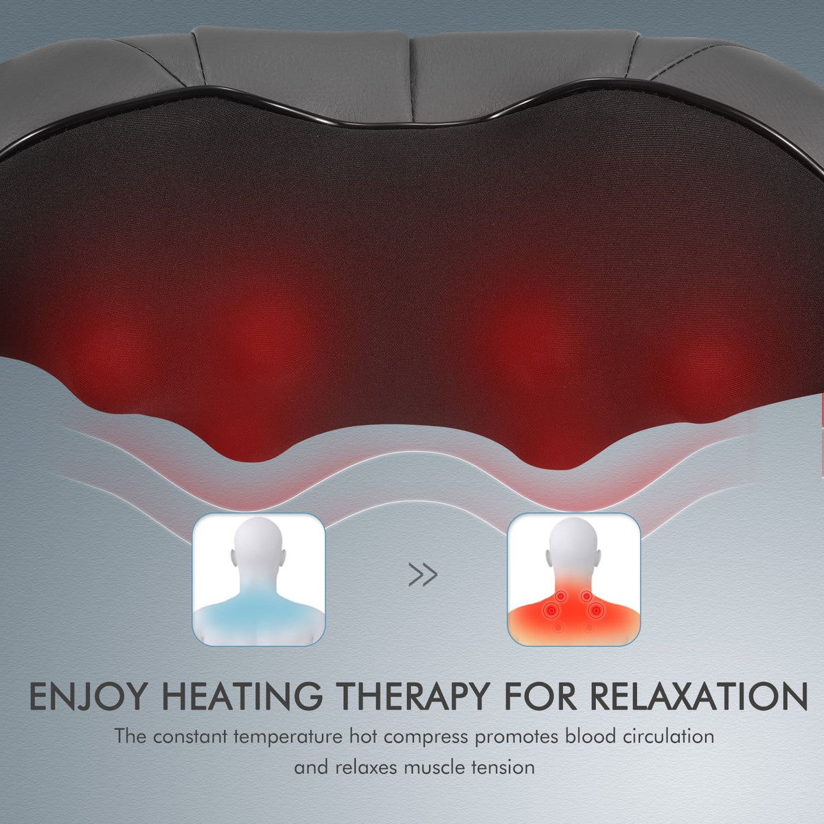 Heat Shoulder Full-body, Massager Deep and Massager, for Gray Neck MARNUR Kneading with
