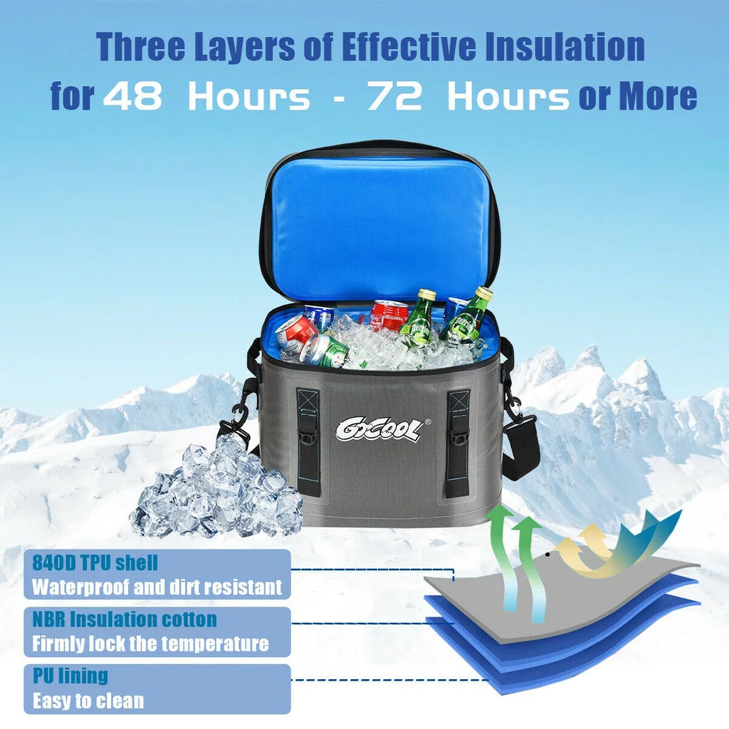 Cooler Bag Picnic For Portable Gymax Water-Resistant Soft 30 Cans Insulated Leak-Proof