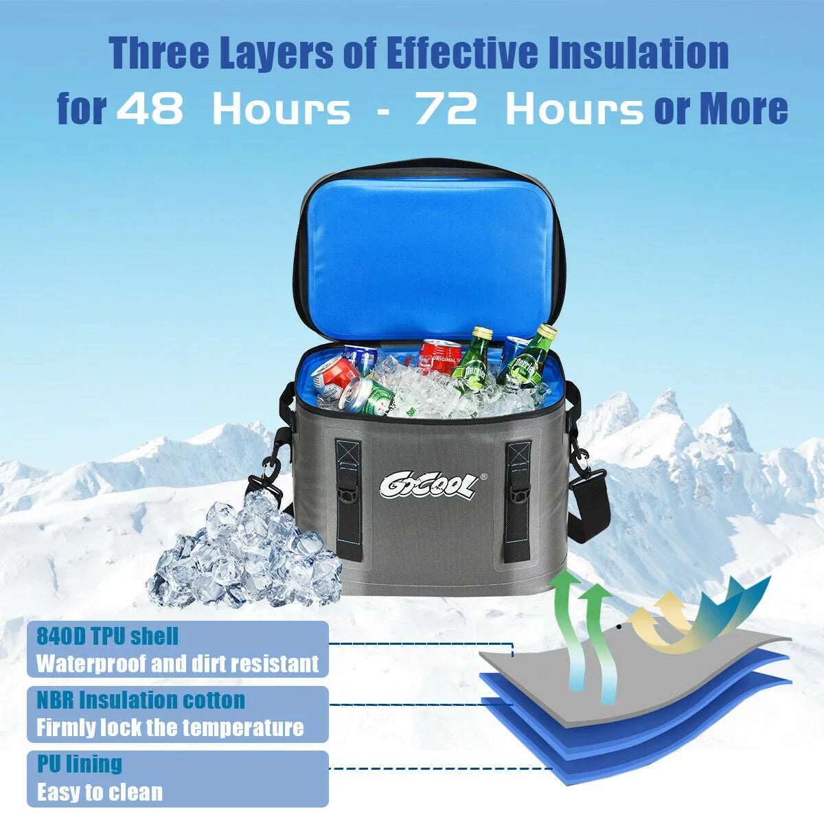 Cooler Bag Picnic For Portable Gymax Water-Resistant Soft 30 Cans Insulated Leak-Proof