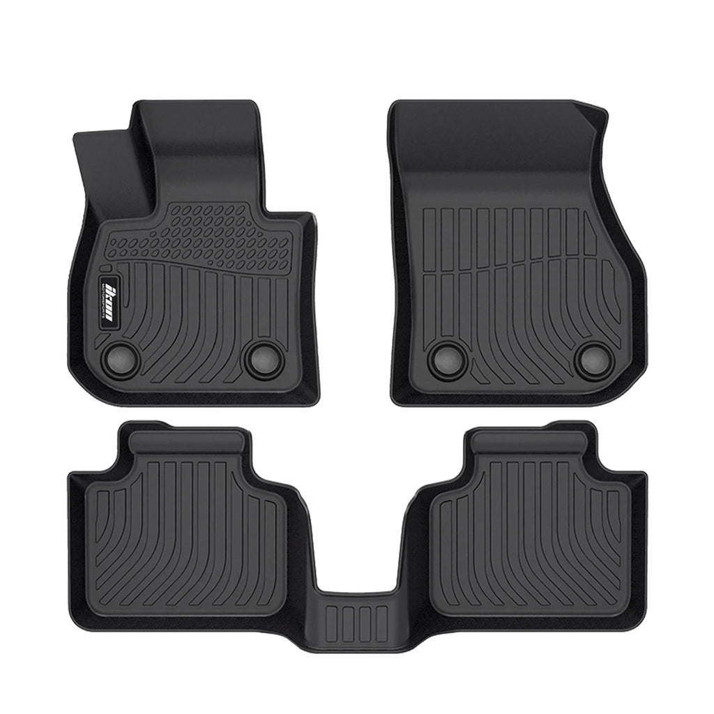 Black Car Liners U11 Cargo Mat Full Anti-Slip with Trunk 2023-2024 All + Ikon Trunk 4PC Weather 3D Motorsports Compatible Interior Floor Waterproof Mats Floor Tray TPE Mats Accessories X1 Set Rear