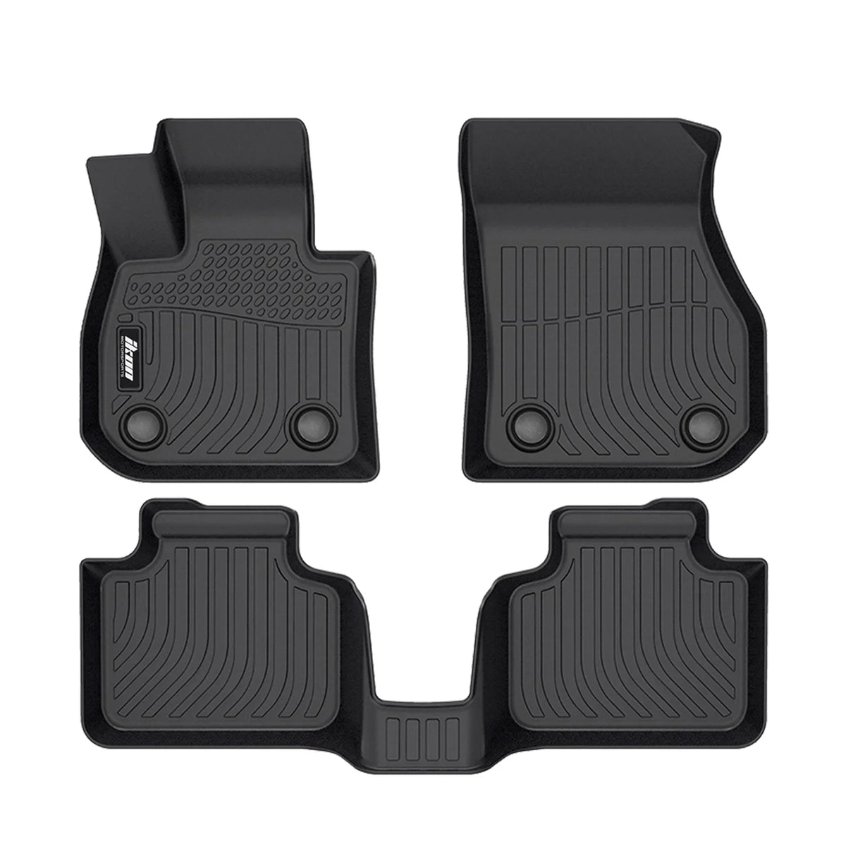 Black Car Liners U11 Cargo Mat Full Anti-Slip with Trunk 2023-2024 All + Ikon Trunk 4PC Weather 3D Motorsports Compatible Interior Floor Waterproof Mats Floor Tray TPE Mats Accessories X1 Set Rear