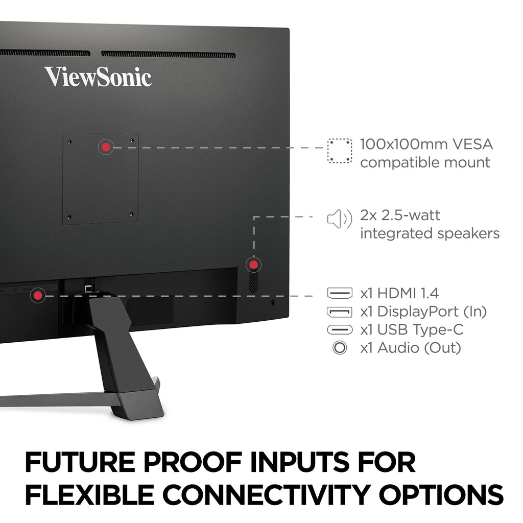65W ViewSonic Bezels, Eye IPS Monitor Content HDMI, Care, 32 Support, USB with HDR10 Inch 1440p Ultra-Thin VX3267U-2K Input C, and DP