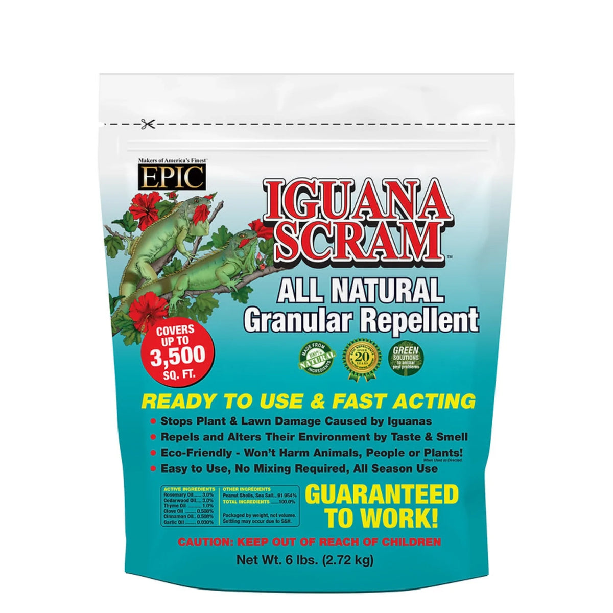 Outdoor Iguana Natural Scram Animal All Repellent, Granular EPIC 6lbs