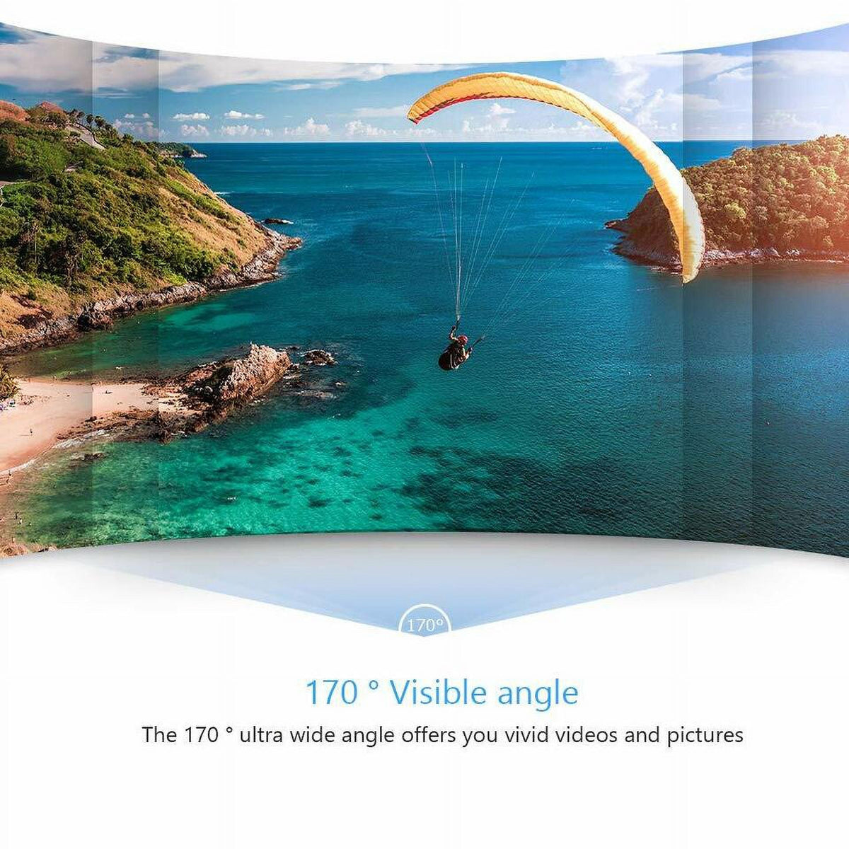 Waterproof, Card, Camera Under 1080P Included HD Action TF Case Camera Carry Battery, Sports 30M