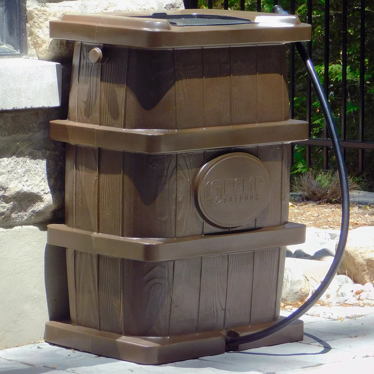Outdoor Grain WG4000-GRY Rain Water Home Catcher Outdoor FCMP Wood Barrel