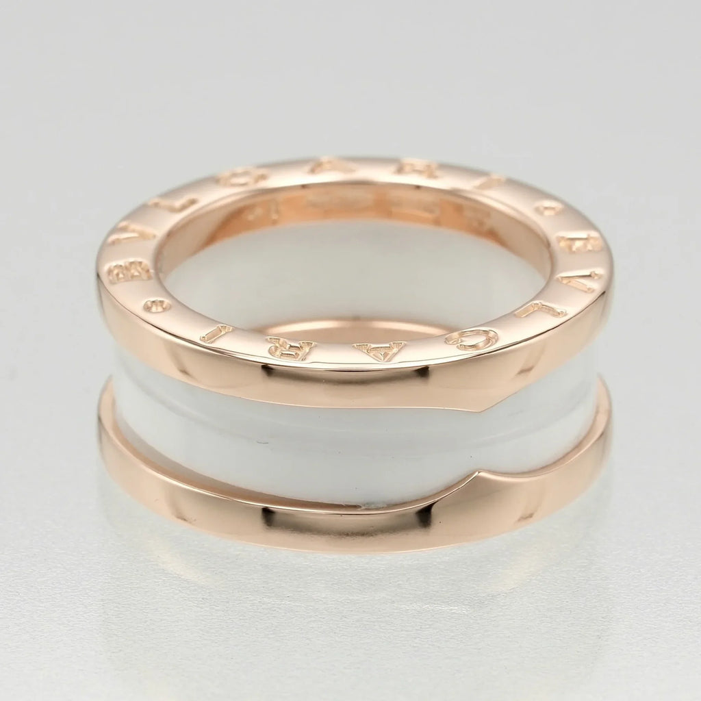 Pre-Owned B 7.22g I112223130 Ring Bvlgari Approx. One Gold Zero BVLGARI (Good) PG K18 Pink Ceramic