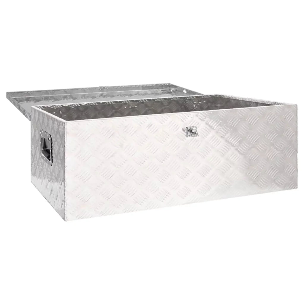 Organizer Case Trailer Lockable Toolbox x Garage, for (L Box 14.6 Vehicle, Tool Truck Trip Underbody Aluminum W x H) Silver Storage 39.4 21.7 x Anself Inches x Camping Box