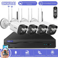 audio Antennas NVR Human Wireless Security Two-way Dual Home 3.0MP AI No waterproof, Camera 8CH HDD, IP66 System, Surveillance Detection {4pcs Floodlight},