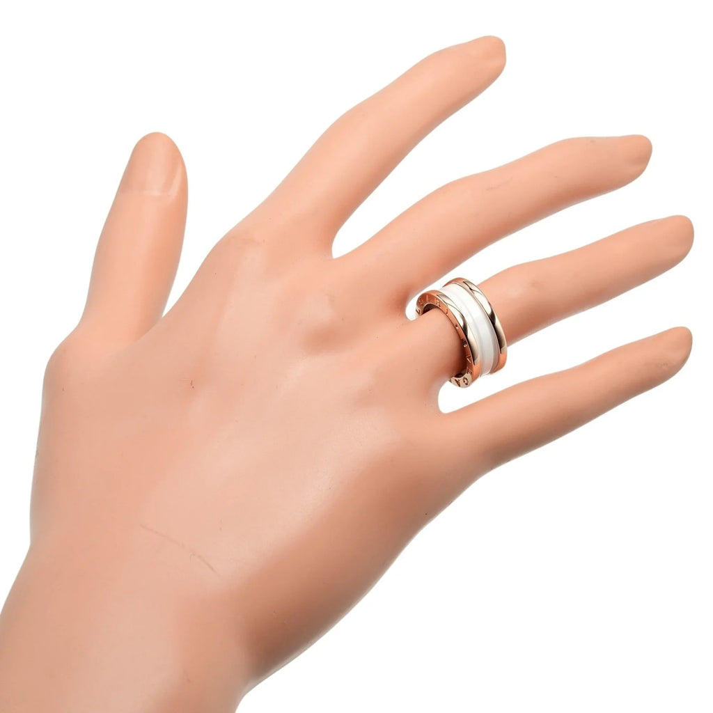 Pre-Owned B 7.22g I112223130 Ring Bvlgari Approx. One Gold Zero BVLGARI (Good) PG K18 Pink Ceramic