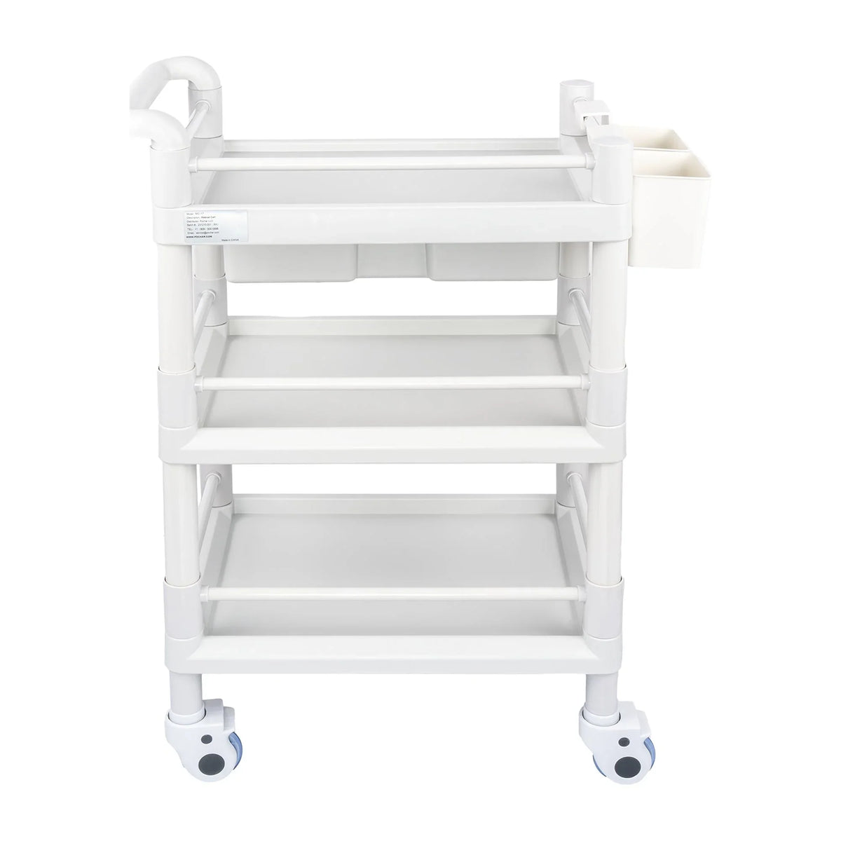 Hospital 500 Dirt Salon Tier Heavy Mobile Lbs Trolley Duty Drawers Cart for Beauty Clinic Spacious 360°Rotate Rolling Medical Cart Buckets Medical Wheels with 3 Utility Dental Trolley
