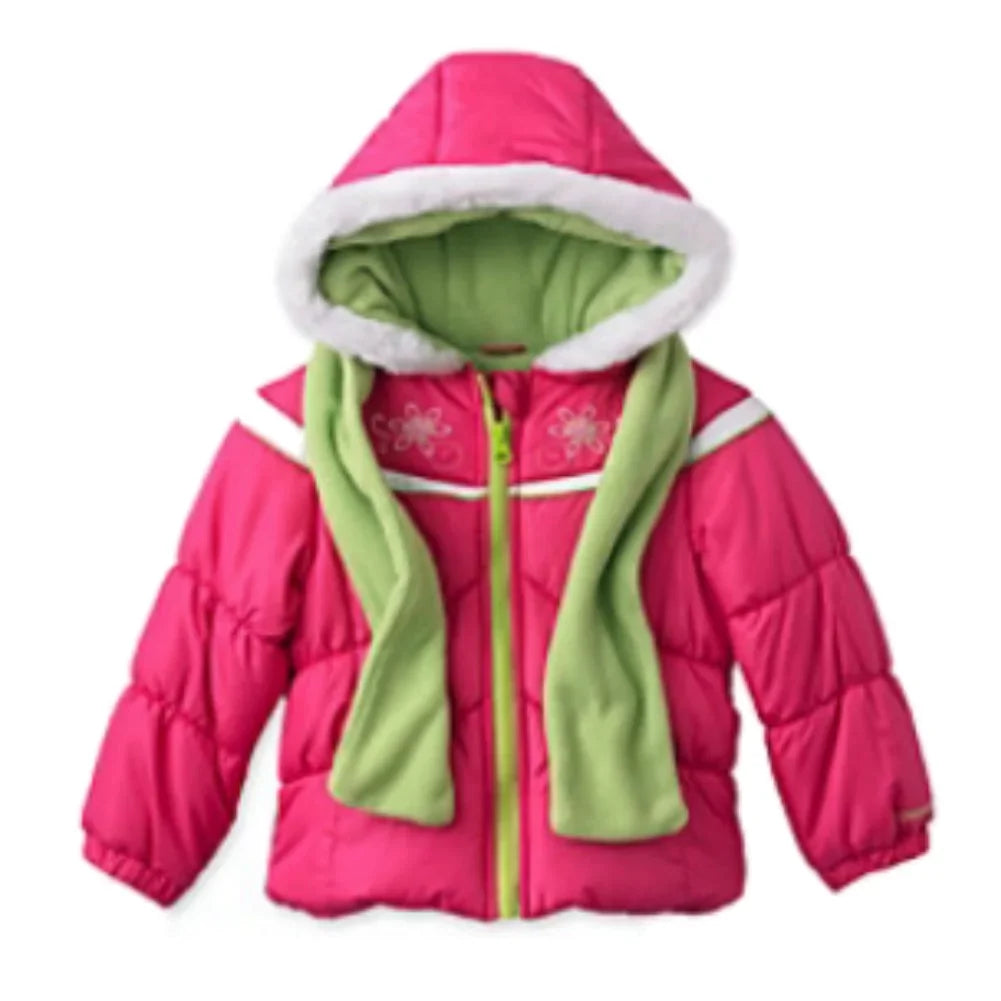 & 4 Coat Scarf Ski Jacket Girls Fog Size Winter London Set Pink