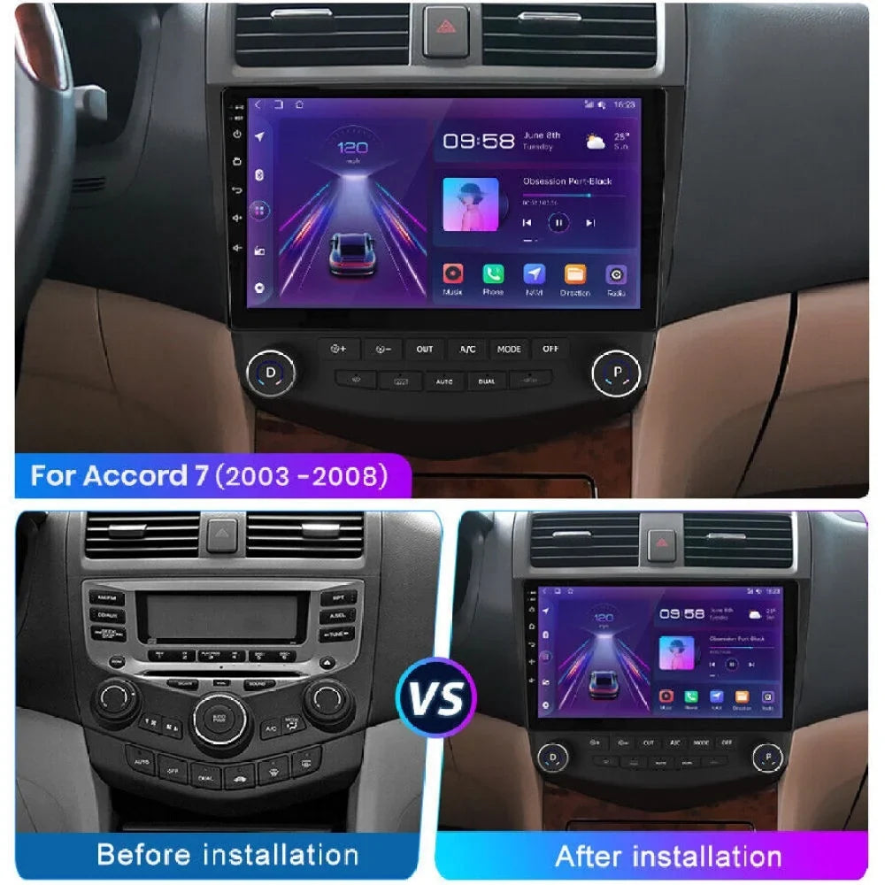 Carplay 2003-2007 Navigation Unit 12 Accord 2+32GB Car Head Android Radio Honda Stereo GPS Bluetooth For Wifi