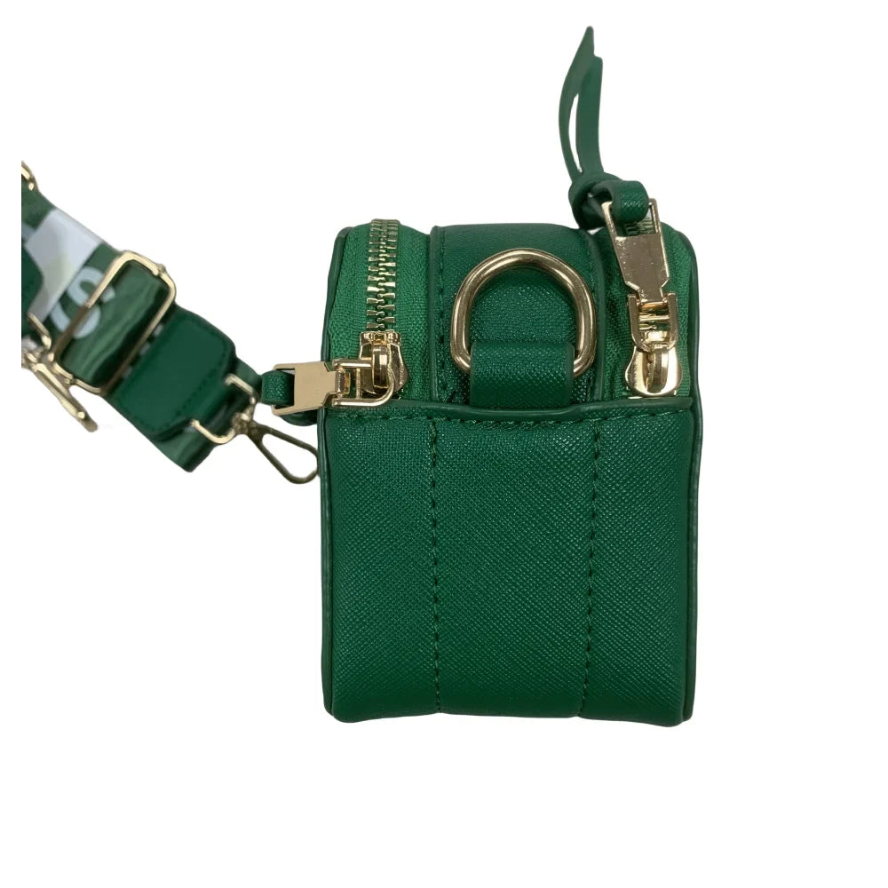 Chain Strap Bag Snapshot Logo with Black body Leather Women's Cross