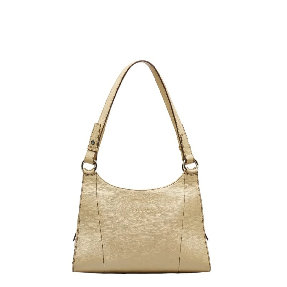 LOEWE Cream Ladies White Leather (Fair) Handbag Yellow Pre-Owned