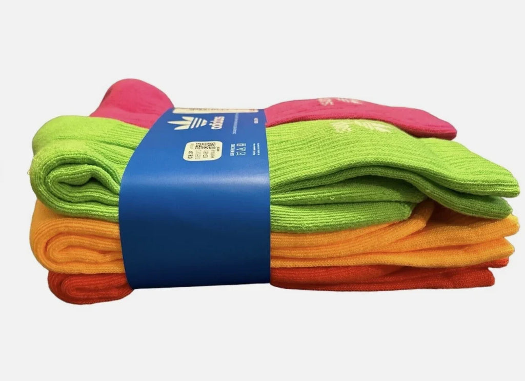 Large 6 Crew Originals Multi-colored, Trefoil Socks, Pack, Youth