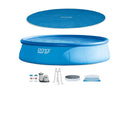 Inflatable & Ladder, Pool with Ground Intex Metal Above x Cover Pump Round Frame 18ft 48in