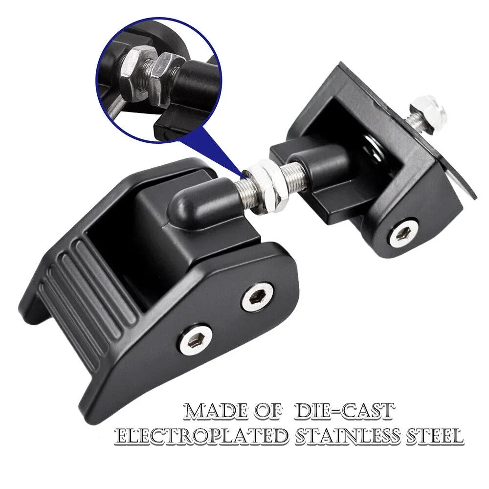 Latch Your JK 07-18 Catch - Secure JahyElec Durable Hood Lock Off-Road Adventures Jeep Black for Wrangler