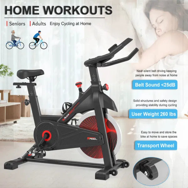 Bike Exercise Comfortable Home Stationary, with Cycling Workout Fitness Bike Gym