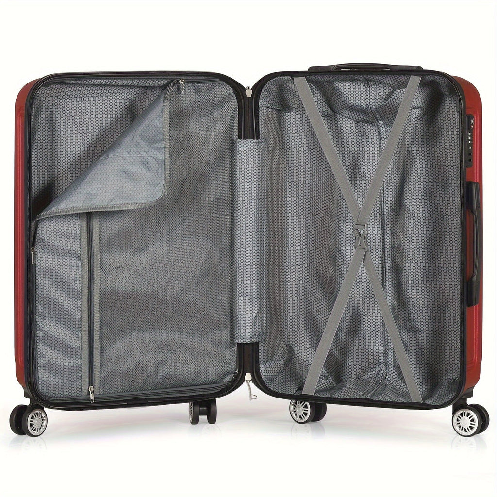 Luggage For Cases With Travel Hard Spinner Minimalist Trip, Shell Red Outdoor Wheels