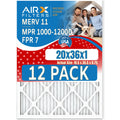 USA 12 Filter Pack 1200 7 WICKED 11 20x36x1 to MERV of Air FPR Rating, AIRX & by Furnace 1000, MPR MPR Filters - FILTERS AIR. Comparable Made in CLEAN