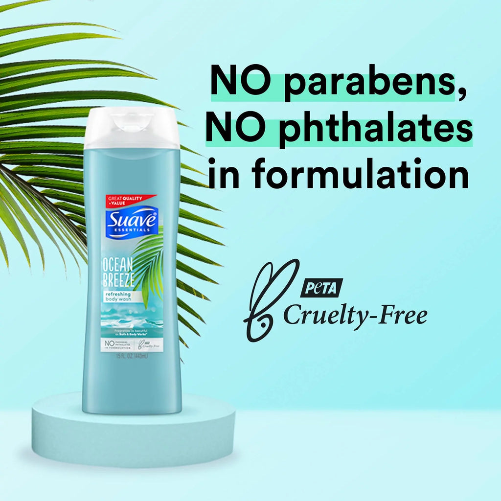 Ocean 15 Pack Extract and Breeze oz, Hydrated, of Vitamin E Wash Smooth Sea Algae with 6 Skin Essentials Suave Body For