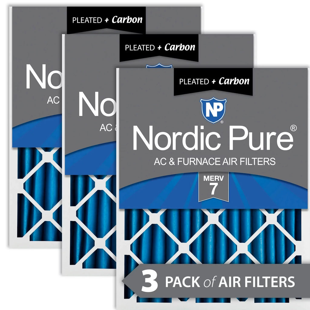 Pure 18x25x2 Nordic Plus Filters Pleated Carbon Pack 7 MERV Air 3