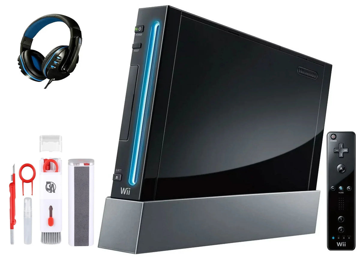 Gaming Black Console BOLT Bundle Like Kit Nintendo Cleaning + Wii Headset New) AXTION (Refurbished: Pre-Owned