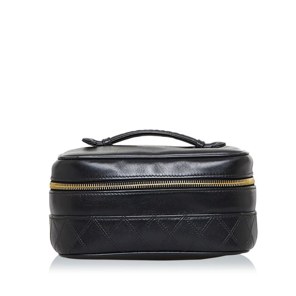 Black Handbag Bag Bicolore Cocomark (Fair) Vanity Pre-Owned Ladies Lambskin